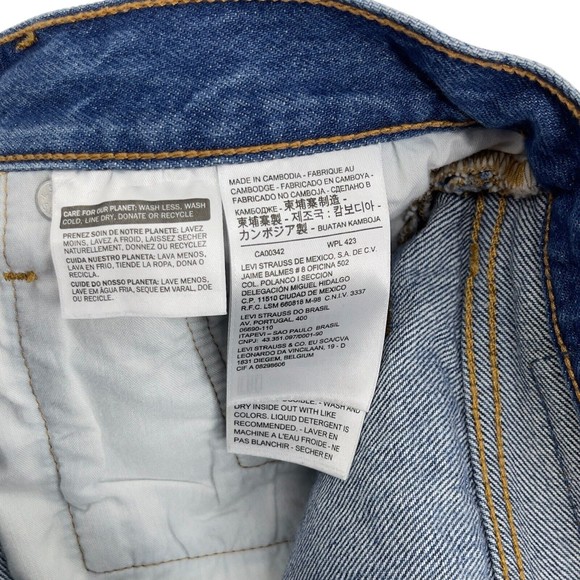 Levis Premium 501 Denim Cut Off Button Fly Medium Blue Jean Shorts Womens 30 - Picture 7 of 14